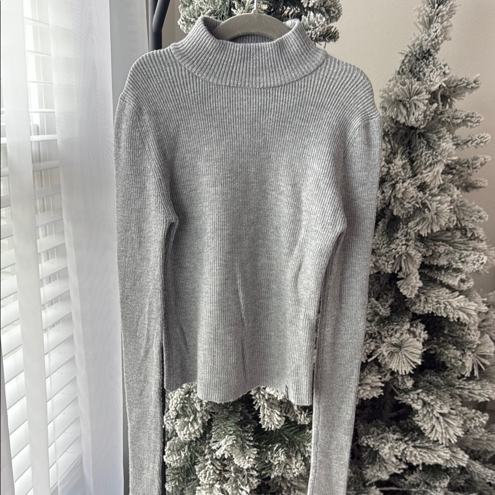 Pull&Bear Gray Cowl Turtleneck Sweater